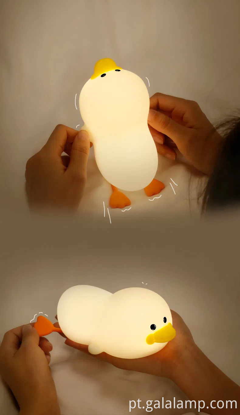 Luz noturna em forma de pato encantadora para o espaço de sono das crianças